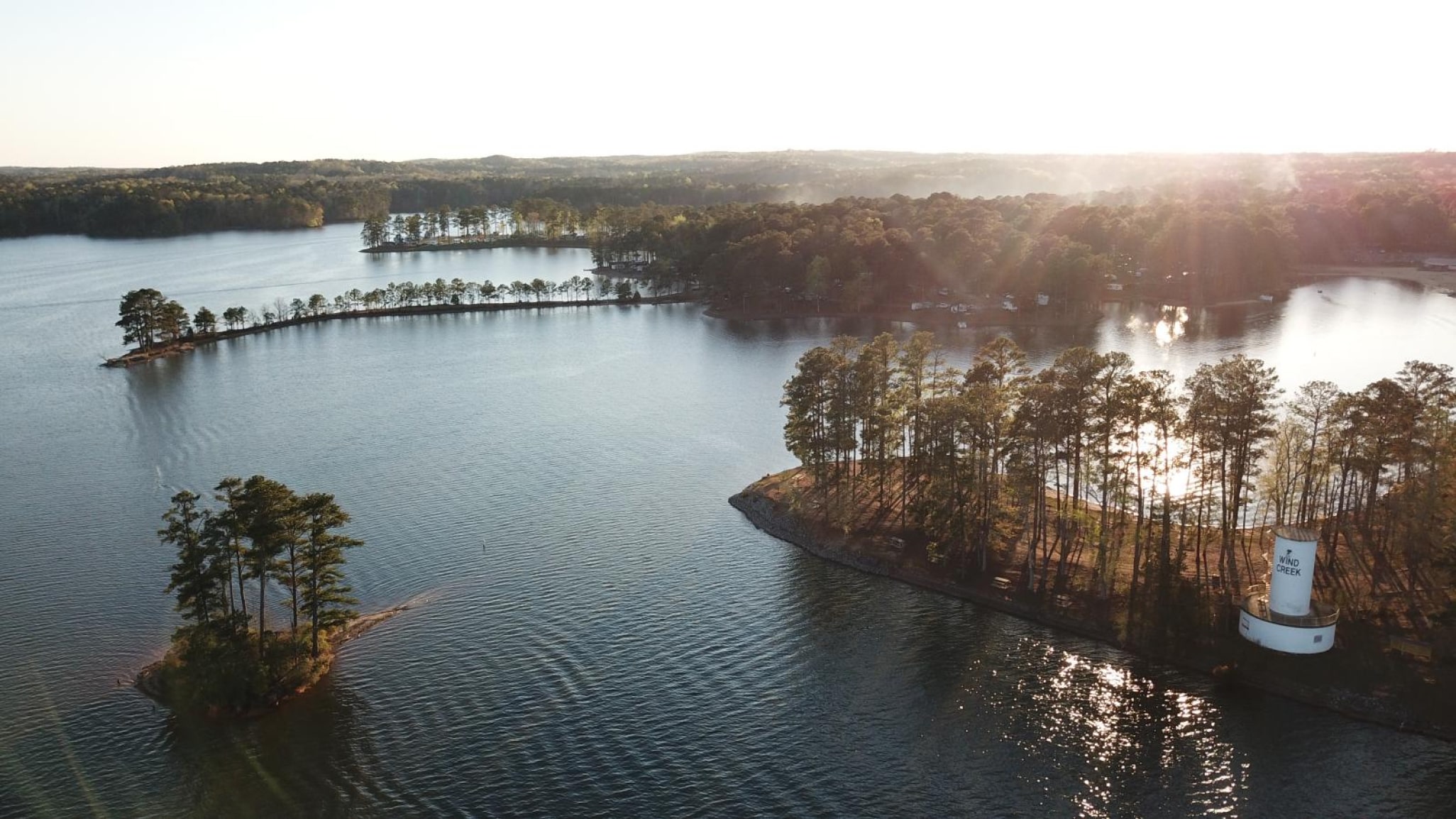 Aerial view of Wind Creek State Park